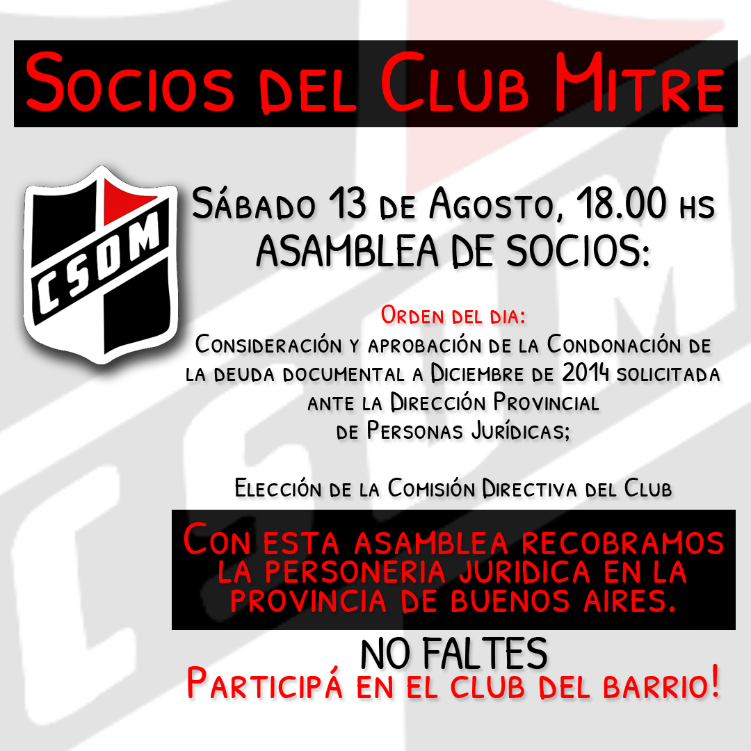 Asamblea Ordinaria de Socios del Club Mitre 